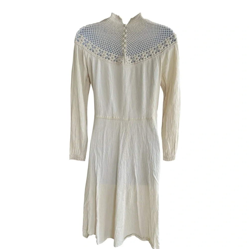 Balkan Antique Folk Crochet Cotton Dress - Picture 8 of 16